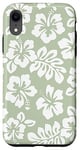 iPhone XR White Green Hibiscus Tropical Floral Hawaiian Flowers Island Case