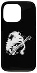 Coque pour iPhone 13 Pro Cochon d'Inde jouant de la guitare électrique Rock Star Guitarist