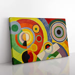 Big Box Art Rhythm Vol.1 by Robert Delaunay Canvas Wall Art Print Ready to Hang Picture, 76 x 50 cm (30 x 20 Inch), Green, Yellow, Grey