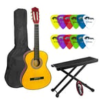 Mad About Guitare classique pour les étudiants – Taille 3/4 – Repose-pieds et médiators