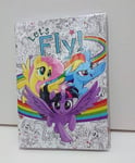 My Little Pony LET'S FLY A5 NOTEBOOK Plastic Slev Colour Own Cover LINED Rainbow