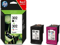 HP 302 Genuine OfficeJet 3830 3831 3832 3833 4650 Black Colour Ink Cartridges