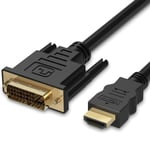 HDMI-DVI Adapterkabel 1,8m: Anslut PC, TV & PS4 Svart