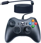 Manette De Jeu Usb Filaire Pour Console Microsoft Xbox 360 Windows Pc Ordinateur Portable Jeu Vidéo Couleur Noir