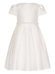 Monsoon Girls Pearl Belt Henrietta Dress - Ivory, Light Cream, Size 12-13 Years