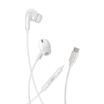 in-Ear USB-C hörlurar för Samsung / iPhone 15, 16 och Mobil med USB-C Kontakt - Vit Vit