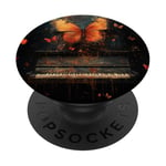 Musique Piano Papillon Design Amateur De Piano Musicien PopSockets PopGrip Interchangeable