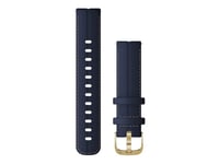 Garmin Quick Release Band - Klokkestropp For Smart Armbåndsur - 120 - 175 Mm - Navy Leather, Light Gold Hardware - For Forerunner 265S  Legacy Hero Series Captain Marvel  Venu 2S  Vívoactive 4S  Vívomove 3S