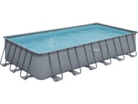 Piscine tubulaire grise  "LUDO 5"  7.32 x 3.66 x 1.32 m  sans filtration