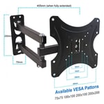 Arm Wall Bracket For 19 21 24 28 32 42 Inch TV Monitor Tilt Swivel Motion Mount