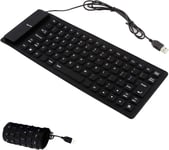 Clavier souple pliable en silicone,silencieux,portable,interface de conversion USB + PS2,étanche à l'eau et à la poussière,prend en charge les ordinateurs de bureau et ordinateurs portables,85(Q1631)