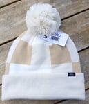 Genuine VANS Made In USA Light Cream / Beige Logo BOBBLE BEANIE Toque Hat V112