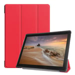 Lenovo Tab E10 tri-fold nahkainen flip suojakotelo - Punainen