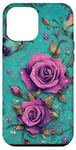 Coque pour iPhone 12 Pro Max Adorable rose turquoise et papillon avec étoiles et papillons