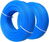 Lot de 2 bobines de fil pour débroussailleuse - 1,6 mm - 30 m - Bleu