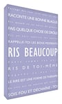 Feel Good Art Moderne et Typographique Toile sur Cadre Mural de Style Ris Beaucoup Lilas 30 x 20 cm