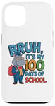 iPhone 13 Happy 100 Days Of School Hippo Teacher Kids Student Funny Case