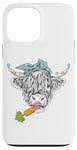 iPhone 13 Pro Max Cute Highland Cow Easter Spring Season Eggs Carrot Bandana Case