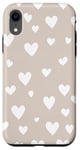 Coque pour iPhone XR Beige Heart Pattern Cover for Stylish Protection