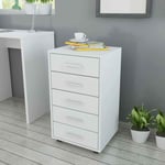 Caisson � tiroir de bureau avec roulettes et 5 tiroirs blanc