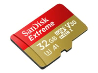 Sandisk Extreme - Flash-Minneskort (Adapter, Microsdhc Till Sd Inkluderad) - 32 Gb - A1 / Video Class V30 / Uhs-I U3 - Microsdhc Uhs-I