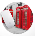 Round Mouse Mat | Mouse Pad | Gaming Mouse Mat | Computer Mouse Pad | Desk Mouse Mat | PC Mouse Mat | Mouse Pad Gaming | Small Mouse Mat | Round Mouse Pad | Red White Black London Phone Box