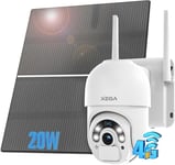 4G Lte Caméra Surveillance Solaire Avec Carte Sim 20W Panneau Solaire,¿Enregistrement Continu 24/7¿20,000Mah Batterie 2K Camera Extérieure Sans Fil, Vision Nocturne, Détection De M[CAM09969]