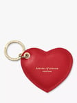 Aspinal of London Heart Leather Keyring, Scarlet