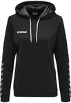 hummel Femme Hmlauthentic Poly À Capuche pour Femme Sweat , Noir/Blanc, M EU