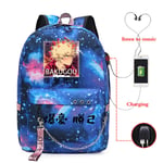 Academia Katsuki Bakugo Reppu Teinityttöjen Poika Koulureppu USB Latausportti Kannettava tietokone Laukku Anime Nylon Mochila Escolar