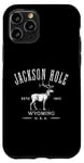 iPhone 11 Pro Jackson Hole Wyoming USA Estd 1892 with Elk Souvenir Design Case