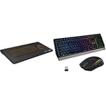 The G-Lab K-Board Cadmium Plateau pour Ordinateur Portable avec Coussin XXL, Idéal Home Office/Gaming pour Lit ou Canapé & Combo Tungsten - Ensemble Clavier et Souris Gamer sans Fil Rétro Éclairés