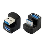 cablecc 1 adaptateur USB 3.0 coudé vers le haut et vers le bas, extension 180 degrés 5 Gbit/s