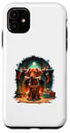 iPhone 11 Festive Dachshund by the Fireplace – Cozy Holiday Art Case