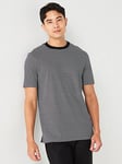 BOSS H-thompson 204 Regular Fit Micro Monogram T-shirt - Black, Black, Size S, Men