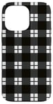 iPhone 14 Pro Max Black White Checkered Plaid Flannel Gingham Pattern Checker Case