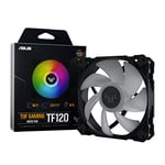 ASUS TUF GAMING TF120 120mm ARGB – Ventilateur de châssis (Roulement avancé à dynamique des fluides, Contrôle PWM, Matrice de LED à double couche, Aura Sync RGB)