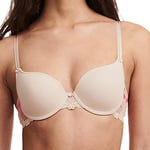 Passionata Women's Bedeckender T-Shirt-BH, White Nights Bra, Dune/Pink Fluo, P50750