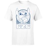 Lilo And Stitch Warning Experiment 626 Men's T-Shirt - White - 4XL