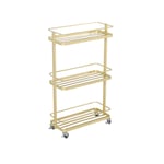 Hairdressing Trolley Hairdressing Trolley Multifunctional Hairdressing Barber Shop Special Mobile Storage Rack Hairdressing Tool Cart Has Many uses (Color : Gold, Size : 47x20x78cm)