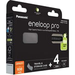 4 Piles Rechargeables AAA / HR03 930mAh Panasonic Eneloop Pro + Boite Stockage BK-4HCDEC