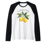 La Dolce Vita Lemon Italian Summer Limoncello Amalfi Coast Raglan Baseball Tee