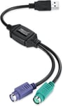 Peripro-401 Adaptateur Ps2 Vers Usb ¿ Pour Clavier Et Souris Avec Interface Ps2 ¿ Prise En Charge Du Port Ps2 Du Commutateur Kvm ¿ Usb Ic Intégré