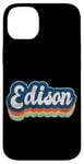 Coque pour iPhone 14 Plus Edison Prénom Garçon Style Vintage Années 70 80 Personnalisé