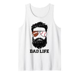 Mens Football Baseball Dad Messy Hair Beard Football Baseball Dad Tank Top