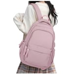 Sacs à Dos Loisir Sac à Dos Ordinateur 14 Pouces avec USB Charge Port Sac a Dos PC Portable Pour Homme Femme à L'université Loisirs Sacs Scolaires Cartables Adolescent Sac École Daypack,Gris Rose