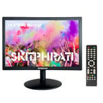 SKitphrati 15.6 Inch Small Monitors 1366x768 LED Screen PC Monitor with HDMI VGA AV BNC USB (VESA, Remote Control, Built in Speaker, VESA) Desktop Monitor for Ras Pi, Laptop, Computer