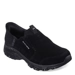 Skechers Femme Hillcrest Sunapee, Bordure en Daim Noir Lycra, 38 EU