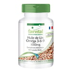 Fairvital | Huile de lin graines de lin Omega 3-6-9 - pendant 2 mois - pressée à froid - 120 gélules - riche en acide alpha-linolénique