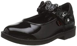 Kickers Junior Girl's Lachly Butterfly Mary Jane School Uniform Shoe, Black, 12.5 UK Child